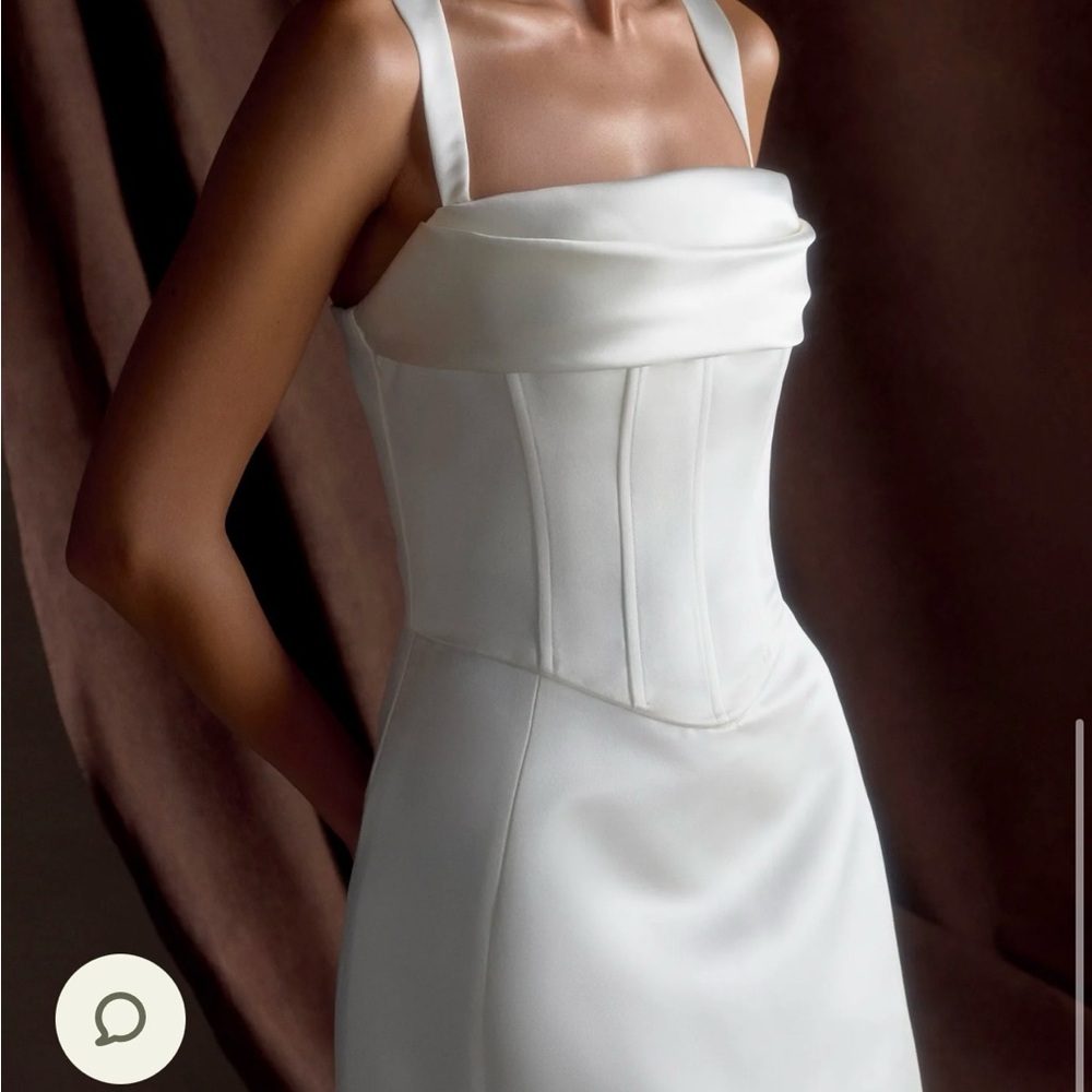 Elegant White Satin Dress